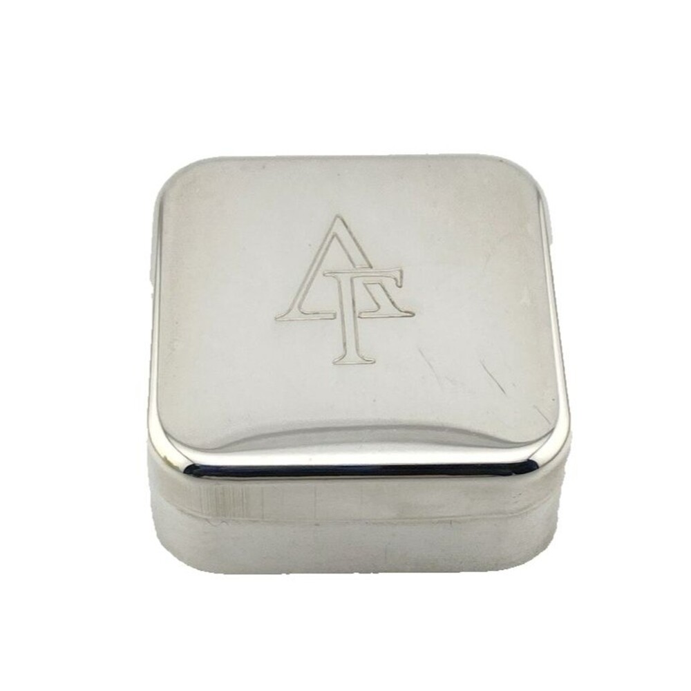 Vintage Kessaris Italian 800 Silver Delta Gamma Sorority Pillbox Boxed